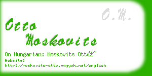 otto moskovits business card